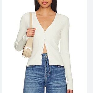 Revolve 525 America Kelly Wider Rib Cardigan in Sky Blue